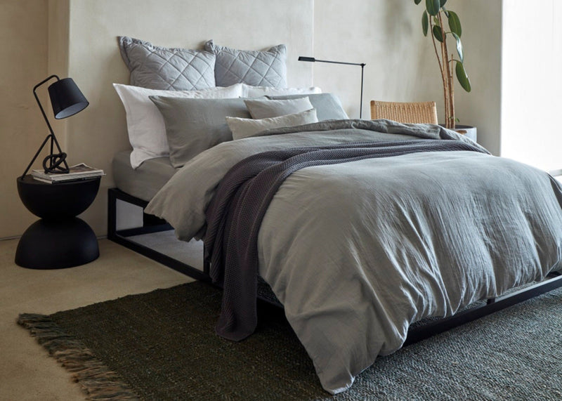 Christy Organic Retreat Plain Dyed Bedding Collection in Grey