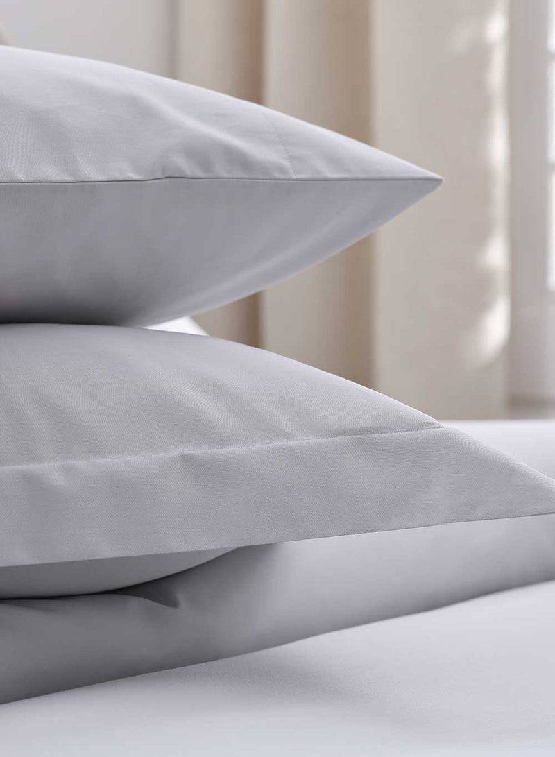 MUIR 300TC Cotton Pillowcase PC Pair - Silver