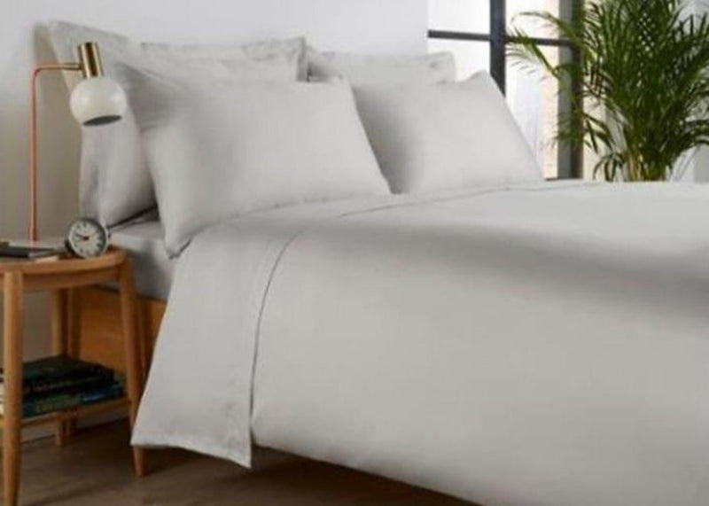 Christy 400 TC Sateen Plain Dyed Bedding Collection in Platinum