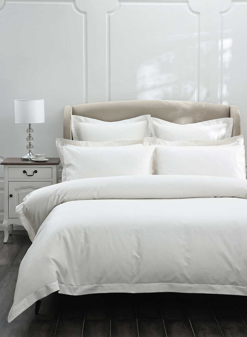 MUIR Luxury Hotel Quality 500TC Egyptian Cotton Duvet Cover Set - Ivory