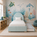 Cozy Cove Custom Made Trundle Storage Bed - The Pure Edit Tassa Stripe