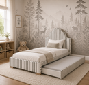 Whispering Willow Custom Made Trundle Storage Bed - The Pure Edit Tassa Stripe